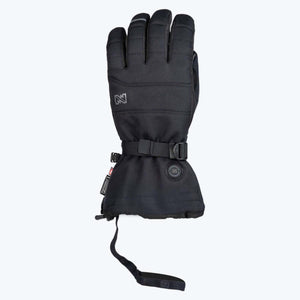 Black Mobile Warming heated glove with adjustable wrist strap and power button