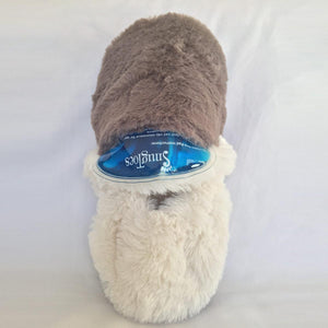Snugtoes plush slippers with removable gel heat pack