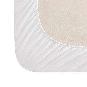Serta white fitted mattress protector corner detail