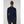 Back view of a person wearing a navy Helly Hansen fleece jacket