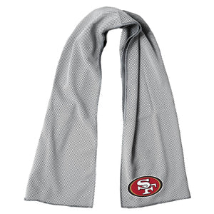 Grey San Francisco 49ers cooling towel with textured mesh fabric