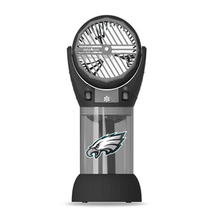 Alpha Cool portable fan with Philadelphia Eagles logo on the clear water tank base