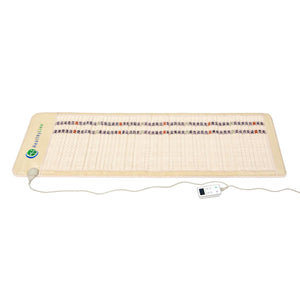 HealthyLine beige heating mat with embedded crystals and digital controller