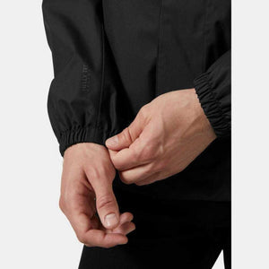 Close up of Helly Hansen black jacket sleeve with elastic cuff