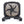 Black portable box fan with a square frame and folding base