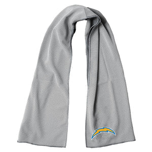 Grey cooling towel with Los Angeles Chargers logo