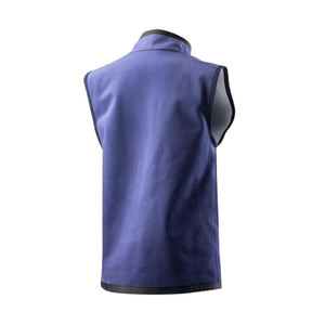 Back view of a Gobi Heat blue sleeveless vest
