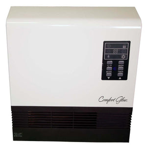 Comfort Glow white wall mounted electric heater with digital control panel