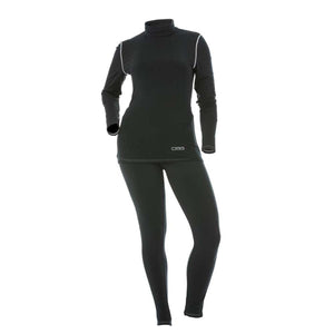 DSG black long sleeve mock neck base layer top and matching leggings set