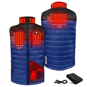 ActionHeat Buffalo Bills 5V Men's Colorblock Puffer Battery Heated Vest