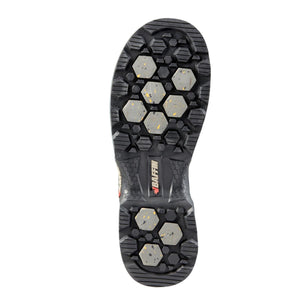 Baffin boot rubber outsole with hexagonal tread pattern