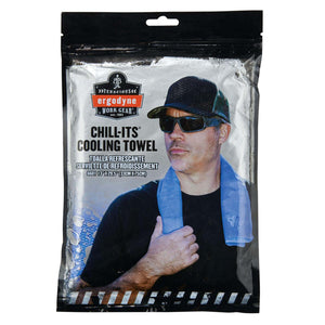 Ergodyne Chill-Its cooling towel in retail packaging