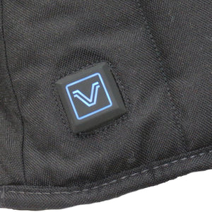 Volt Heat power button on black fabric