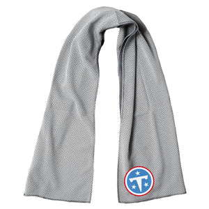 Grey cooling towel with Tennessee Titans logo
