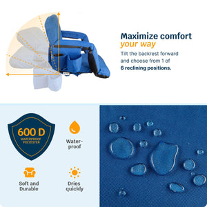Alpcour Reclining Heated Stadium Seat with Armrests - Wide