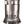 Silver metal portable construction heater with warning labels and ventilation slots
