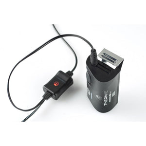 Therm-ic battery pack with connected power cable and clip