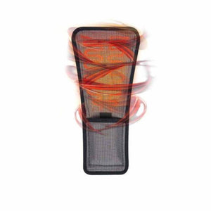 Black mesh heating pad with red heat visualization effect