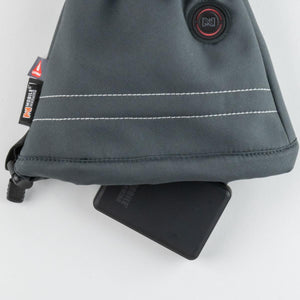 Mobile Warming grey heated pouch with black battery pack