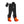 Black heated socks with battery packs and glowing red heating elements in the toe and foot area