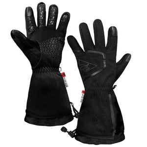 Pair of black Fan-Tex winter gloves with extended cuffs and textured palms