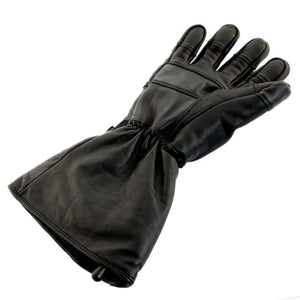 Black Glovii leather heated glove with extended cuff