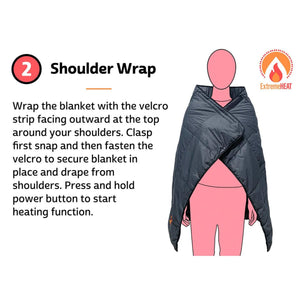 ExtremeHEAT Heated Blanket/Poncho with 10000mAh Power Bank