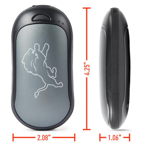ActionHeat hand warmer dimensions showing 4.25 inch height 2.08 inch width and 1.06 inch depth