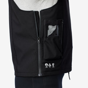 Side view of Venture Heat vest showing zipper and battery pocket