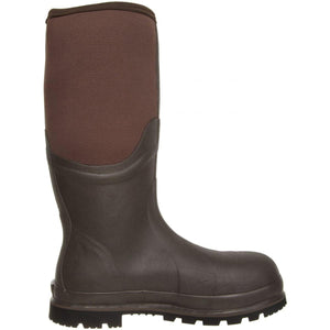 Brown Muck rubber and neoprene tall work boot