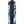 Black strap with embossed logo and plastic D ring on blue and white patterned fabric