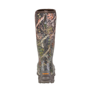 Rear view of Dryshod camouflage rubber boot with zipper closure