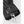 Hestra black leather glove cuff with CZone label and silver carabiner attachment
