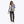Model wearing a Mobile Warming beige fleece vest over a blue long sleeve shirt and black jeans