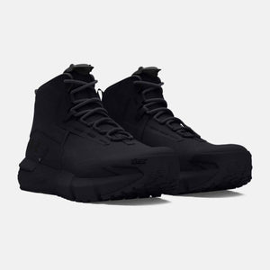 Under Armour black high top tactical boots with Vibram soles