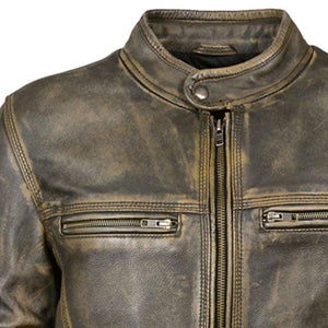 Milwaukee Leather Men's Brown Distressed Scooter Jacket