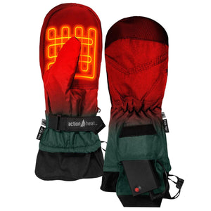 ActionHeat battery heated mittens with visible heating elements and battery pack