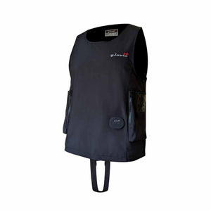 Glovii black heated vest with side pockets and front control button