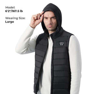 Kemimoto Men's Heated Vest with Heated Hood (Size L)
