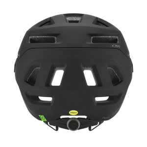 Back view of a black Smith Optics bike helmet with Mips and Koroyd branding