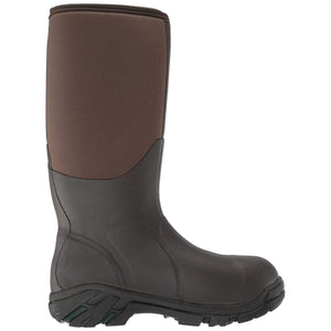 Brown and dark brown waterproof rubber work boot
