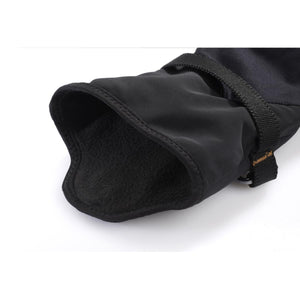 Black glove cuff with fleece lining and adjustable strap