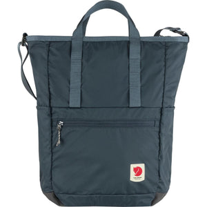 Fjallraven dark blue tote bag with top handles and adjustable shoulder strap