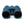 Blue binoculars with central focus knob and gold logo