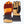 Mobile Warming heated gloves with orange and tan leather accents and power button on wrist