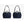 Front and back view of a navy blue Bellroy messenger bag with shoulder strap and carry handles