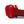 Side view of a red Black Diamond rechargeable headlamp with elastic strap