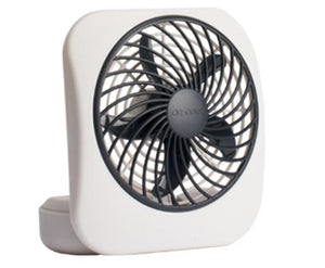 O2 Cool white and black portable desk fan