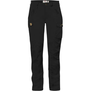Fjallraven black trekking trousers with side pockets and logo patch
