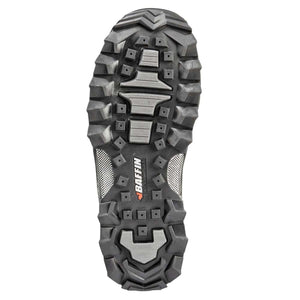 Black Baffin boot tread sole with deep lugs for traction